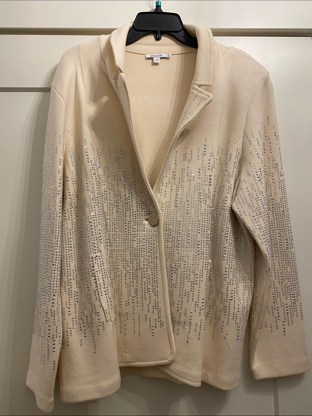 Chico's Cream Studded Open-Front Blazer - Size XL (Chico’s size 3)